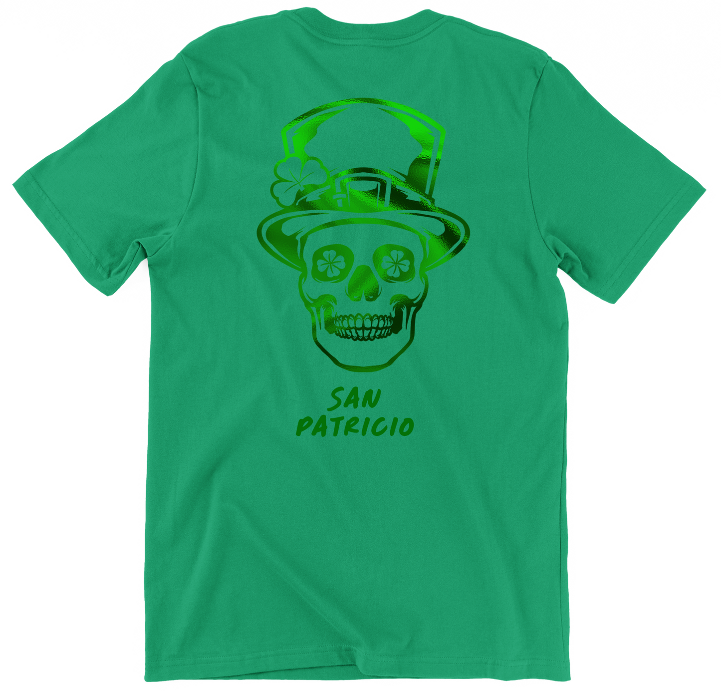 Men's St. Patrick's Day Shirt - San Patricio with Metallic Mexican Skull