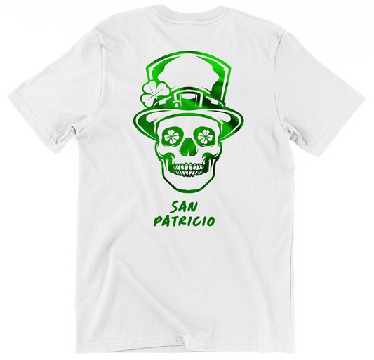 Men's St. Patrick's Day Shirt - San Patricio with Metallic Mexican Skull