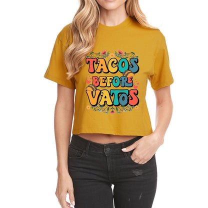 Tacos Before Vatos Crop Top T-shirt